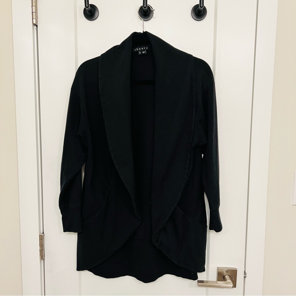 Theory draped cardigan with pockets